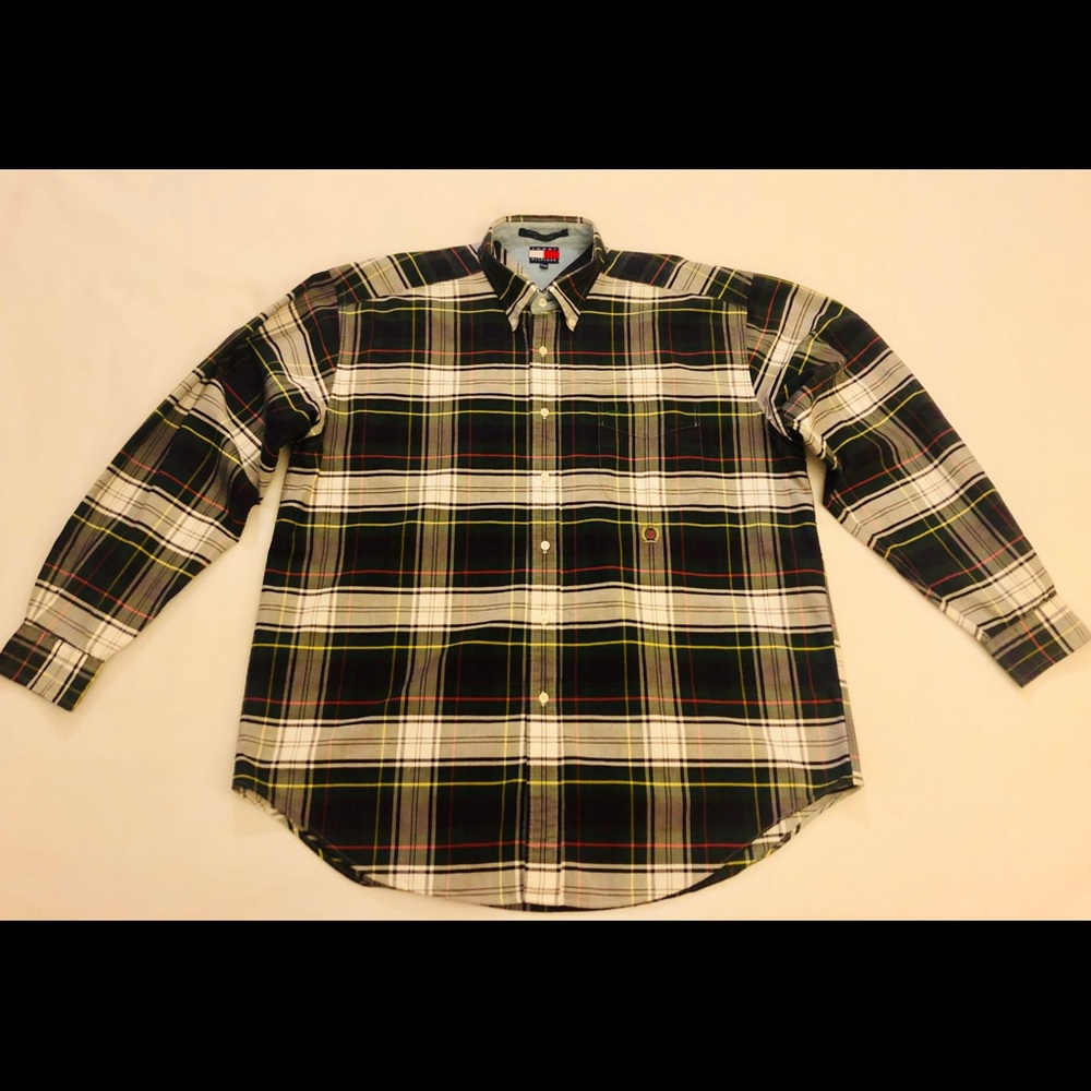 Tommy Hilfiger Button Down Plaid Oxford Men’s XL